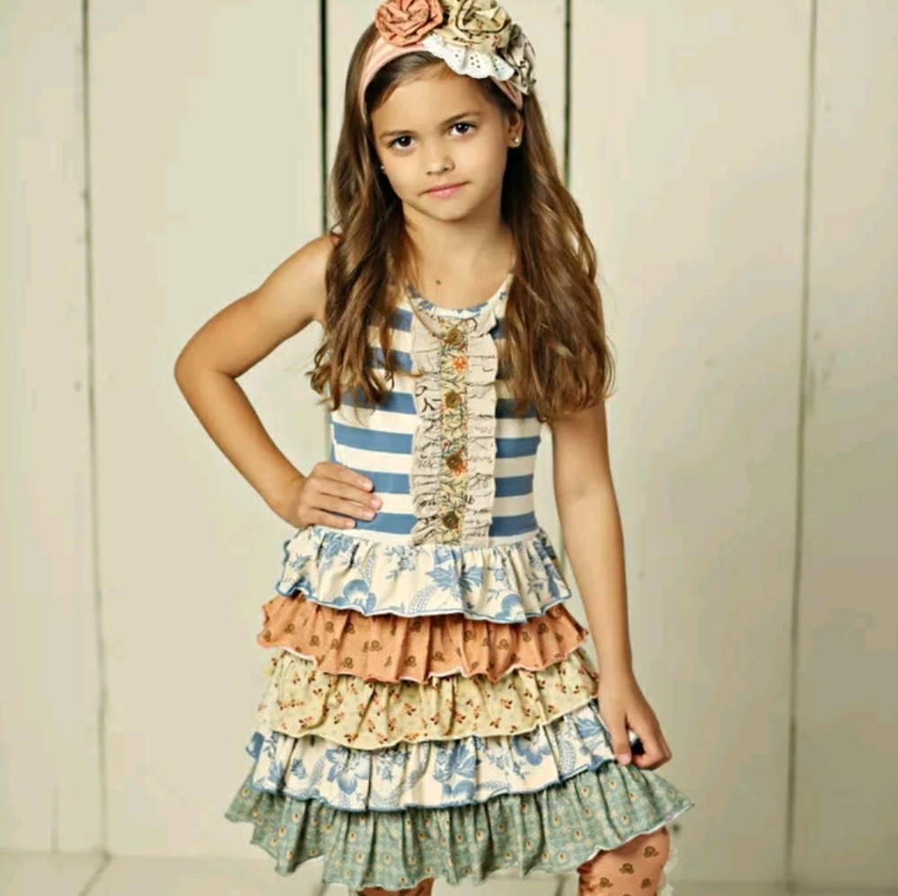 New Mustard pie Amber Fields dress and headband